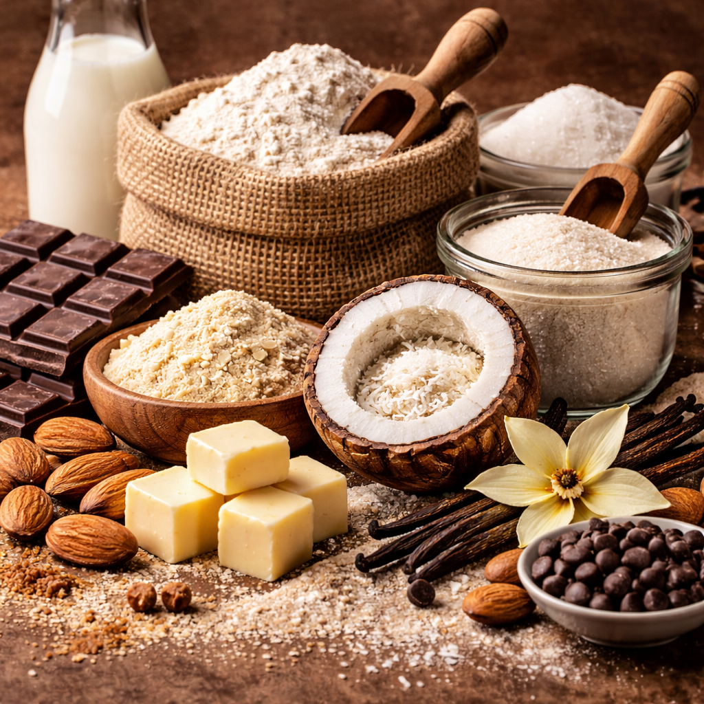 Ingrédients pour la patisserie biologique