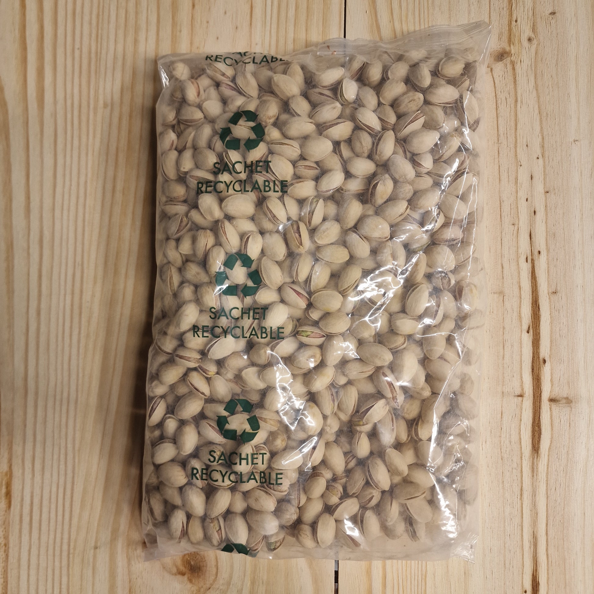 Pistaches en coque grillées biologique en sachet recyclable de 1.25 kg