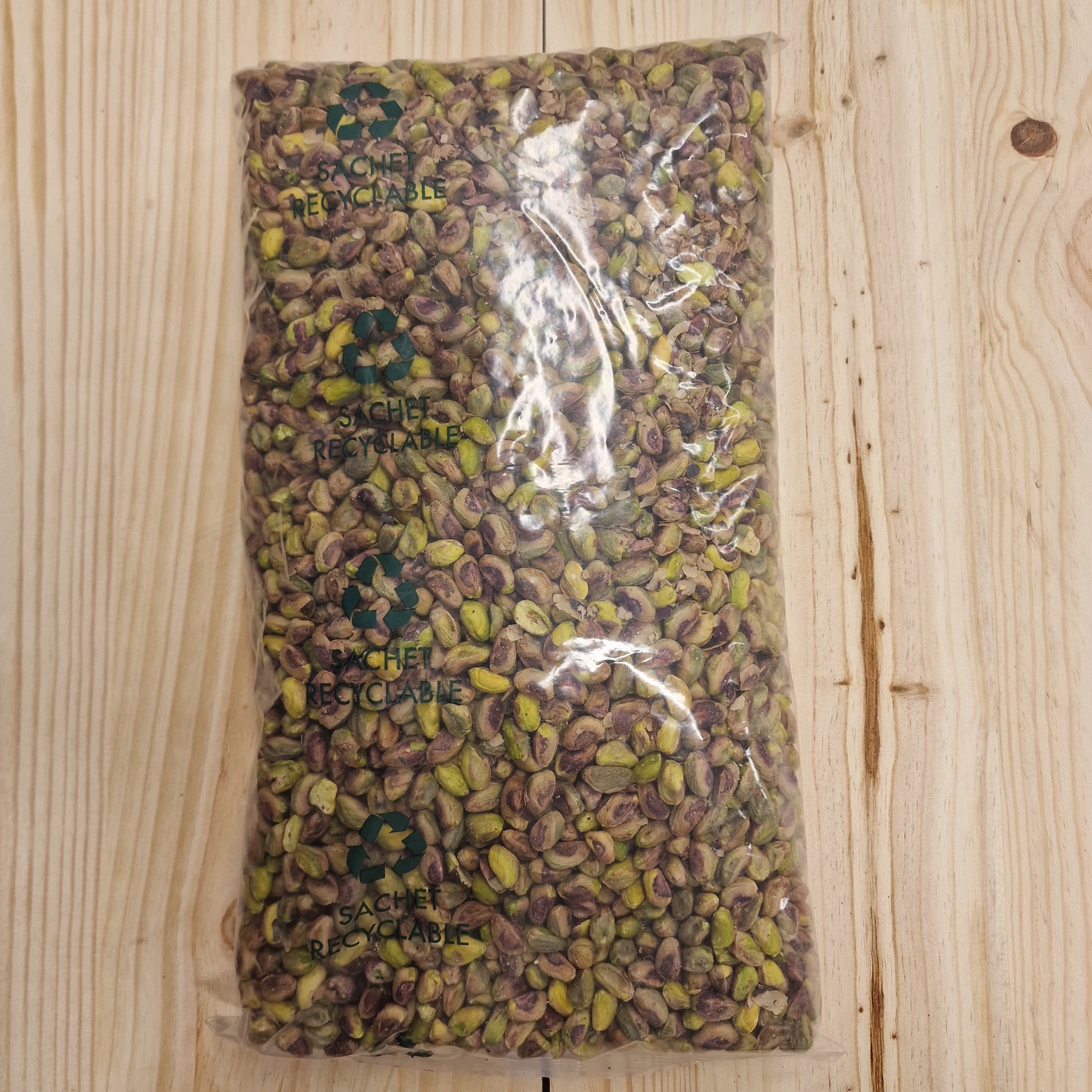 pistaches décortiquées biologique en sachet recyclable de 2.5 kg