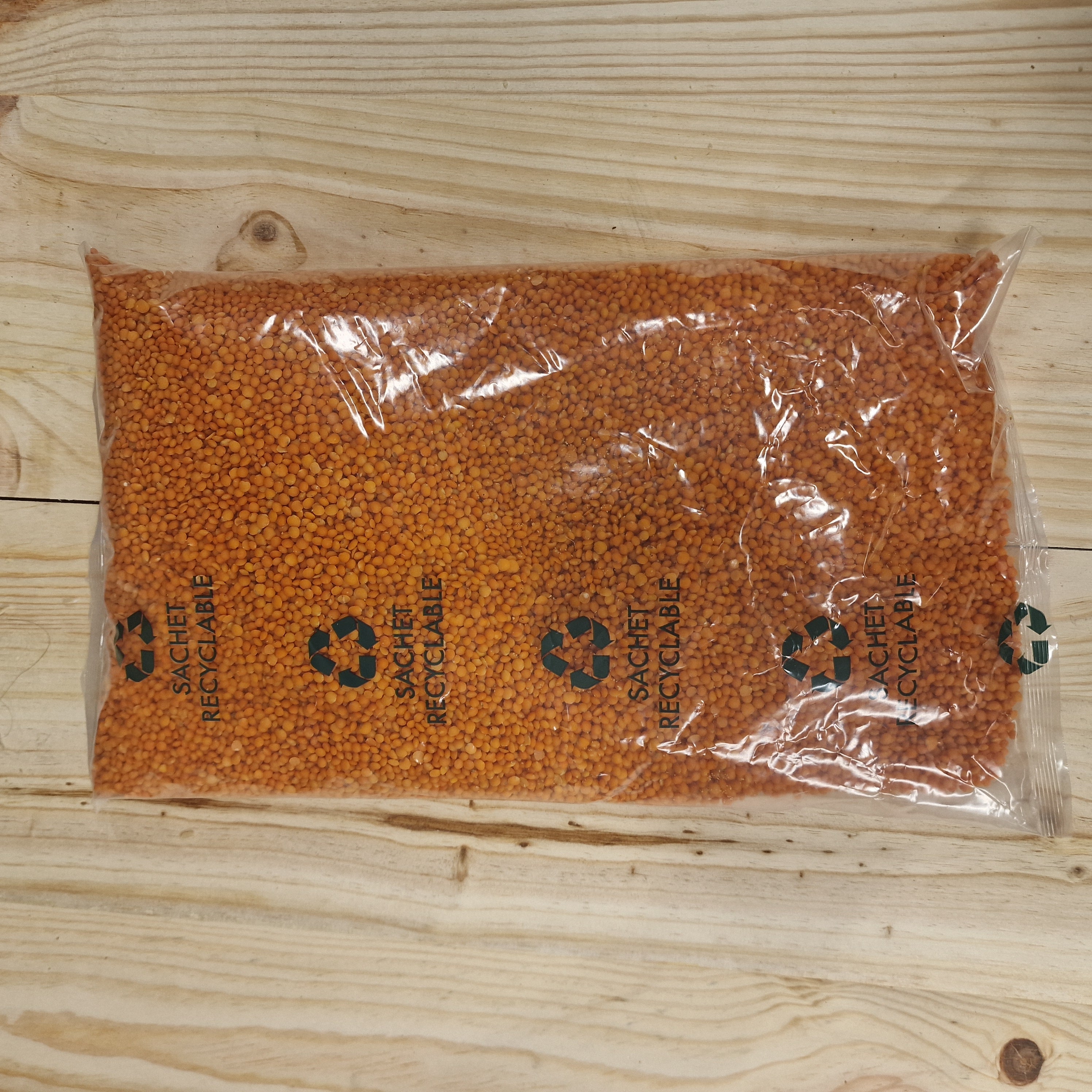 Lentilles corail biologique en sachet recyclable de 2.5 kg