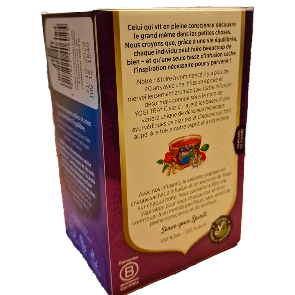 Infusion d'Ashwagandha Relaxation Yogi Tea Biologique verso