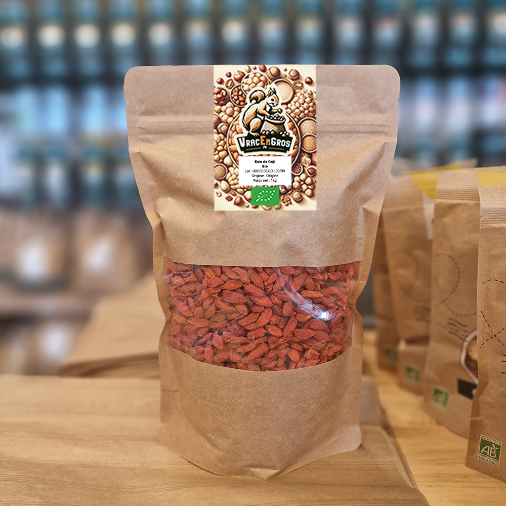 Baie de Goji biologique en sachet kraft