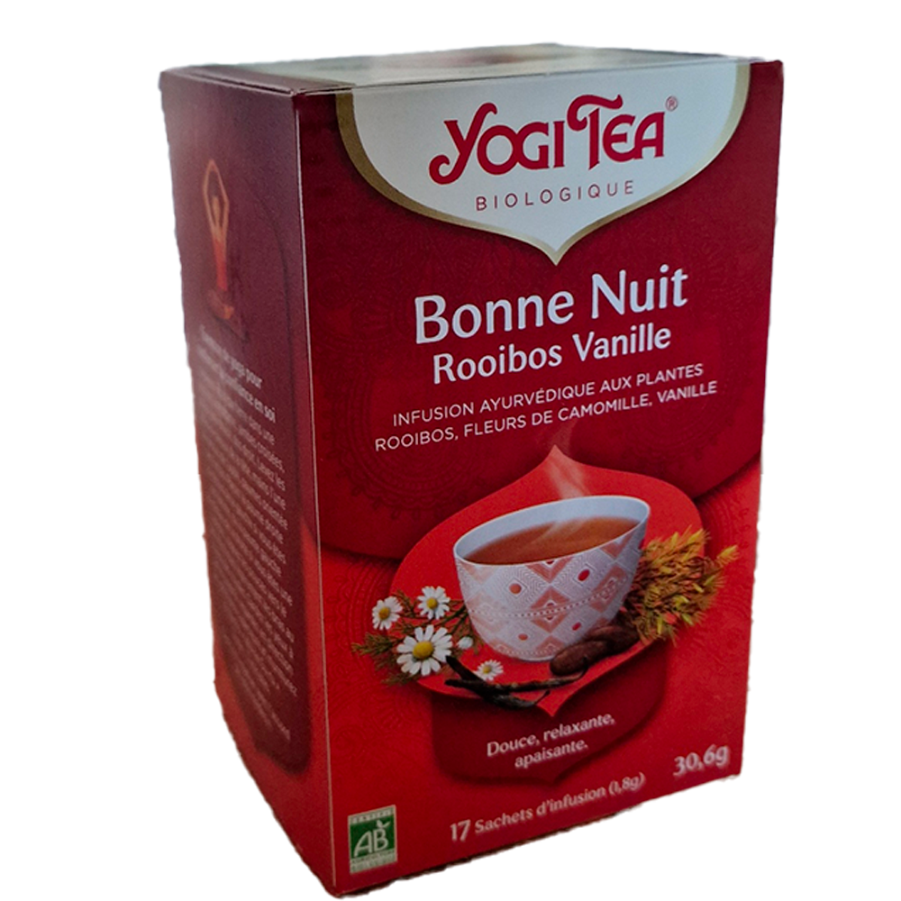Infusion Bonne nuit rooibos vanille Yogi tea biologique