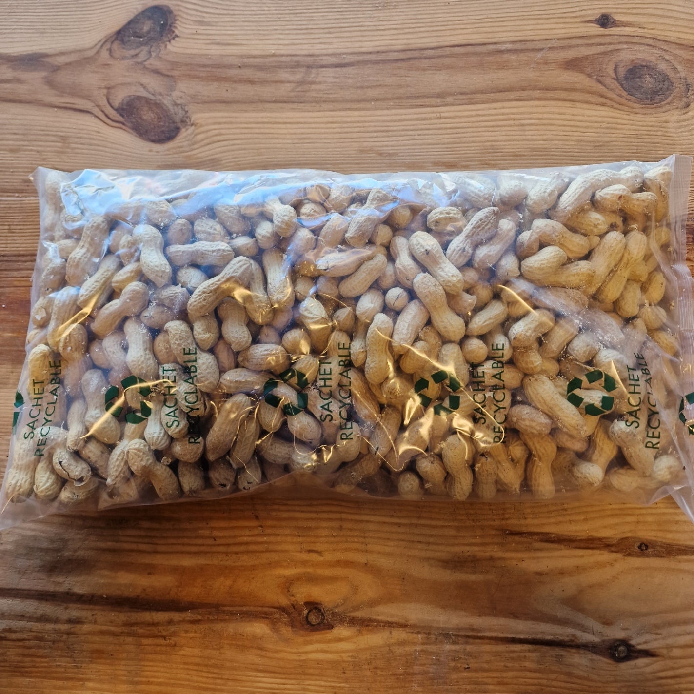 Cacahuètes en Coque biologiques en sachet recyclable de 1kg