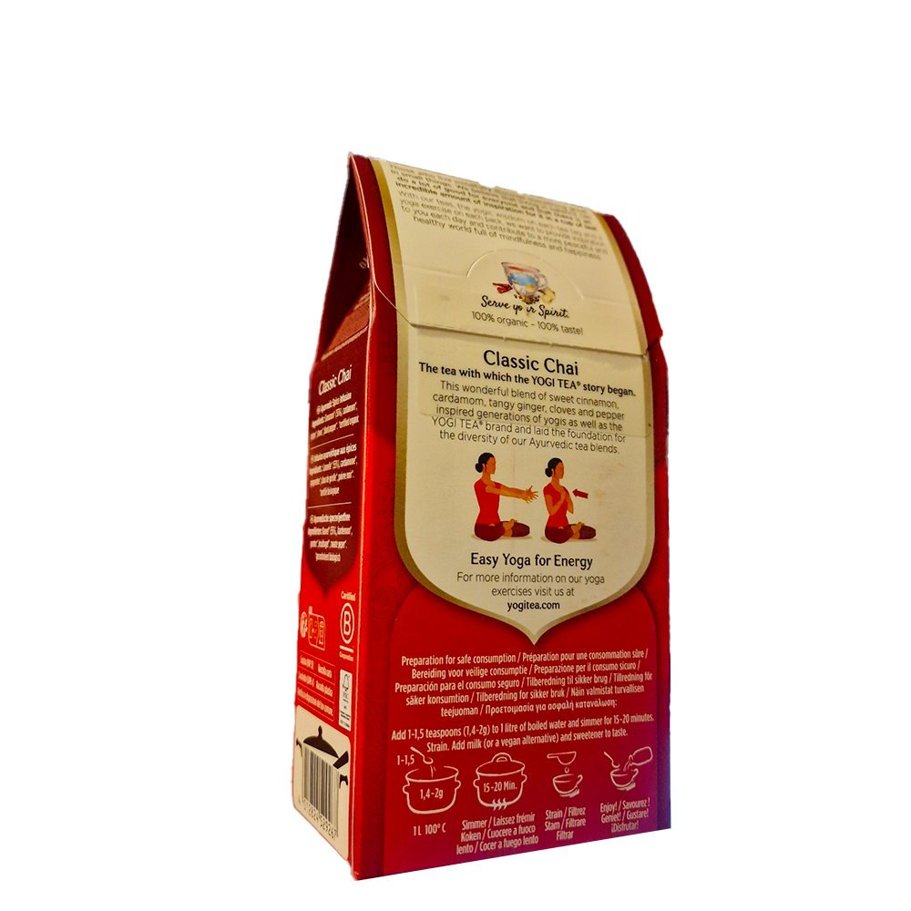 Classic chai en vrac infusion Yogi tea biologique verso