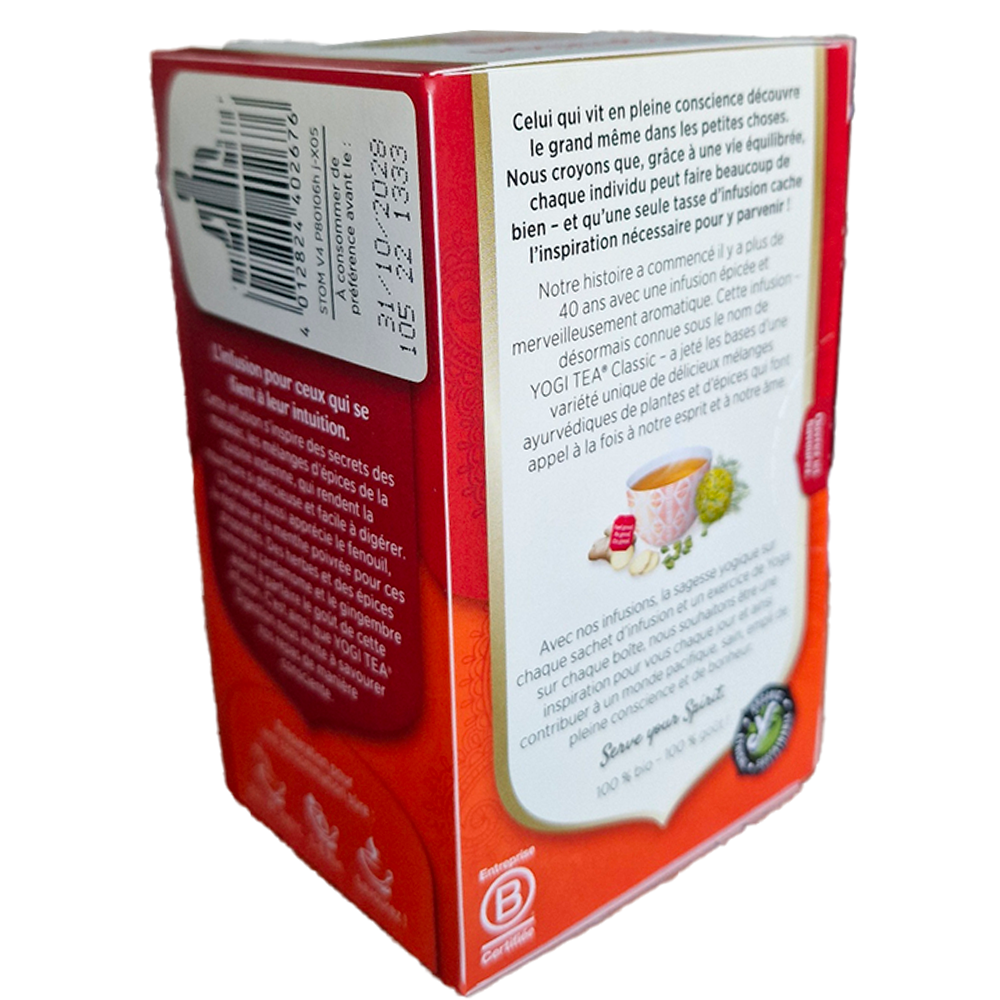 Infusion Digestion Yogi Tea Biologique verso