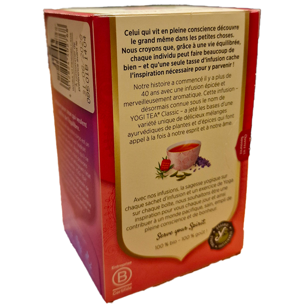 Infusion Equilibre Feminin Yogi Tea Biologique verso