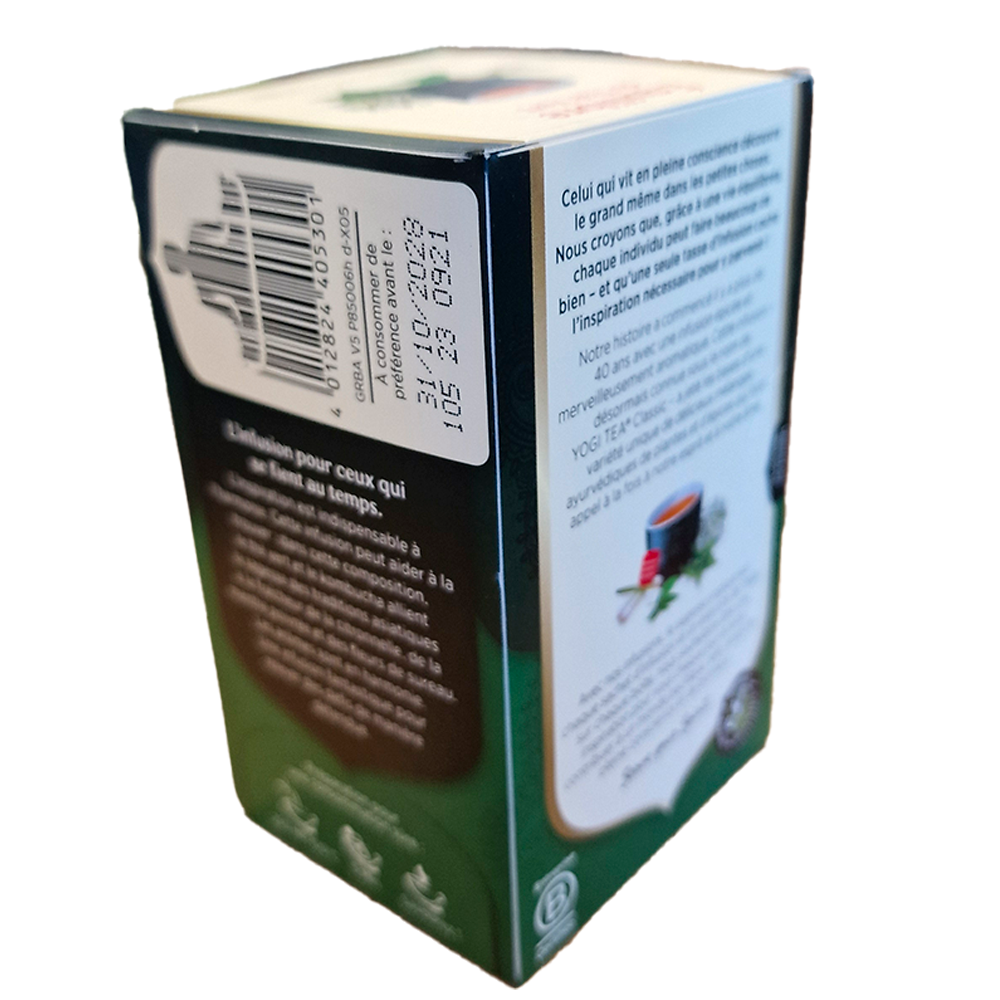 infusion Equilibre du thé vert biologique Yogi Tea Verso