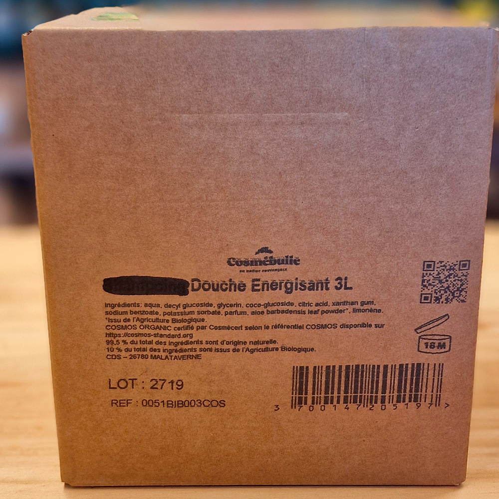 Gel Douche Énergisant Bio – Certifié COSMOS Organic – Format Économique 3L ingredients