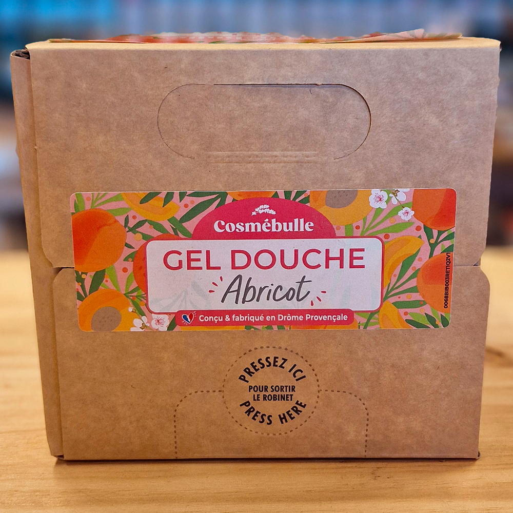Gel Douche Abricot 3L – Certifié naturel – Format Économique & Écoresponsable robinet