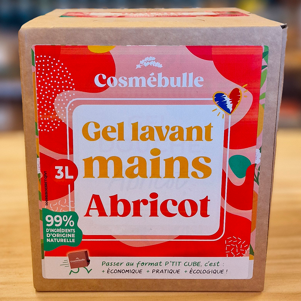 Gel Lavant Mains Abricot – 99 % d’ingrédients d’origine naturelle – Format Économique 3L