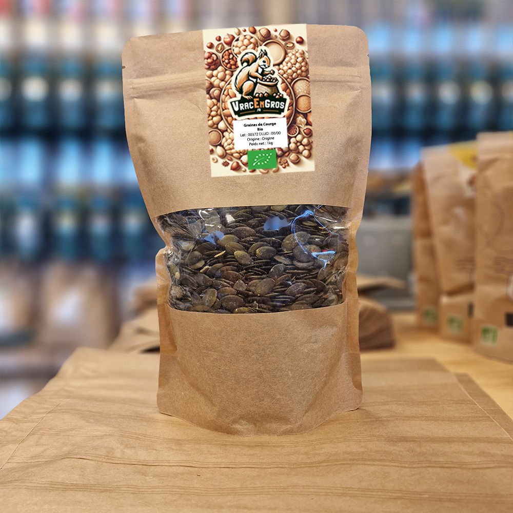 Graines de courge biologique en sachet kraft