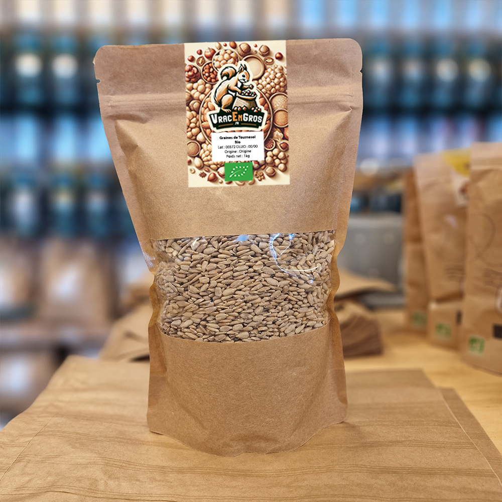 Graines de tournesol biologique en sachet kraft