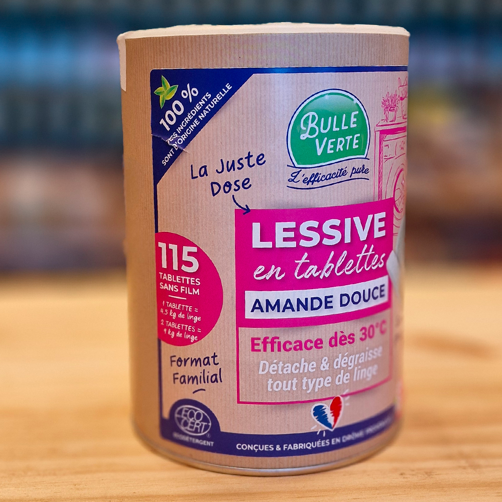Lessive en tablettes amande douce 115 Tabs, 100% naturelle  juste dose