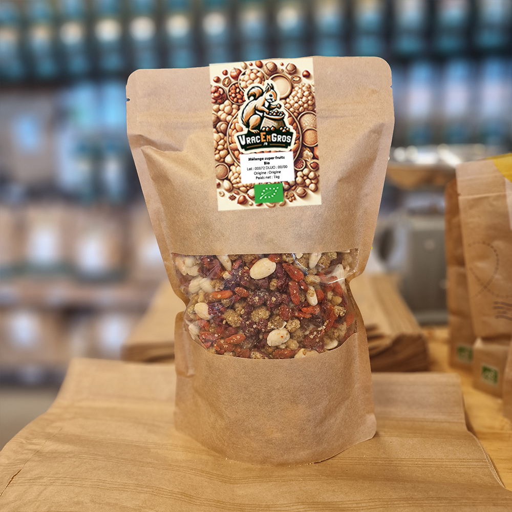 Mélange super-fruits biologique en sachet kraft