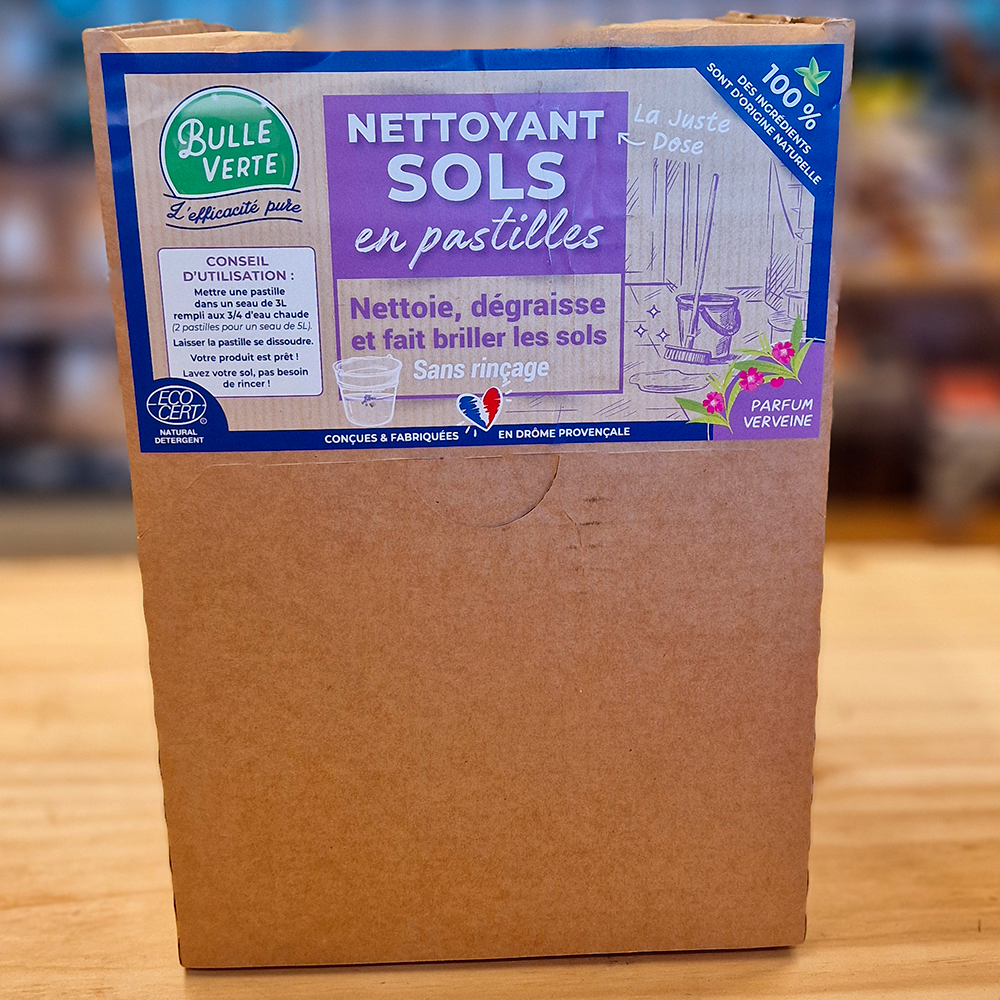 Nettoyant sols écologique en pastilles – Verveine – Bulle Verte – Vrac & zéro déchet