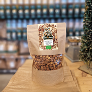 Sachet de noisettes caramélisées bio en vrac, emballage kraft écologique