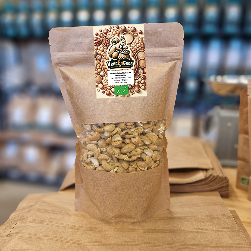 Noix de Cajou aux herbes de Provence biologique en sachet kraft