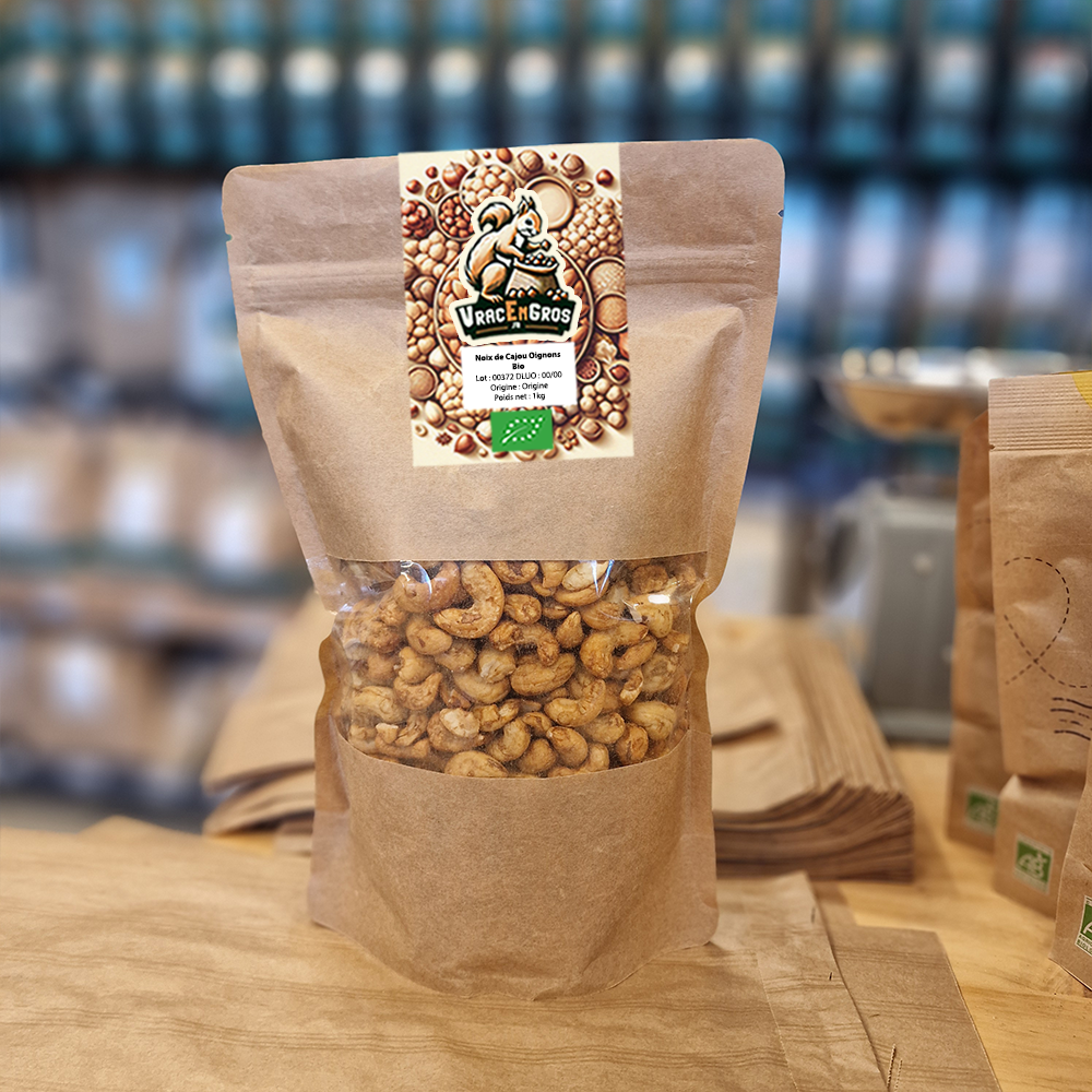Noix de Cajou oignons biologique en sachet kraft
