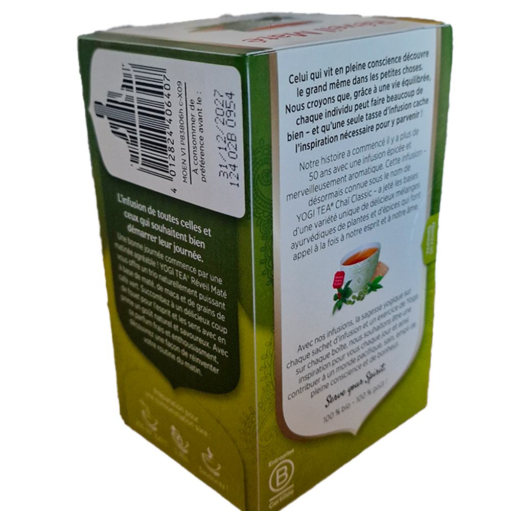 Infusion Réveil maté Yogi Tea Biologique verso