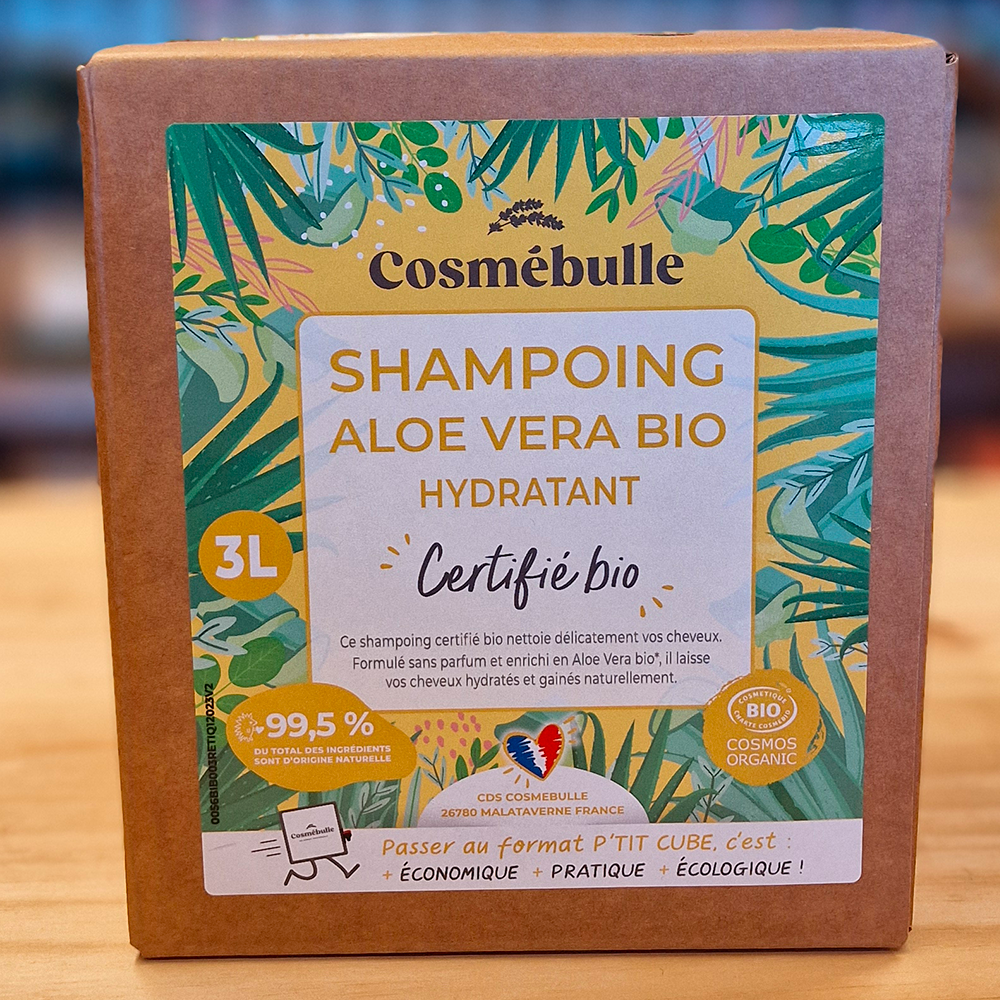 Shampoing Aloe Vera Bio Hydratant – Certifié bio – Format Économique 3L