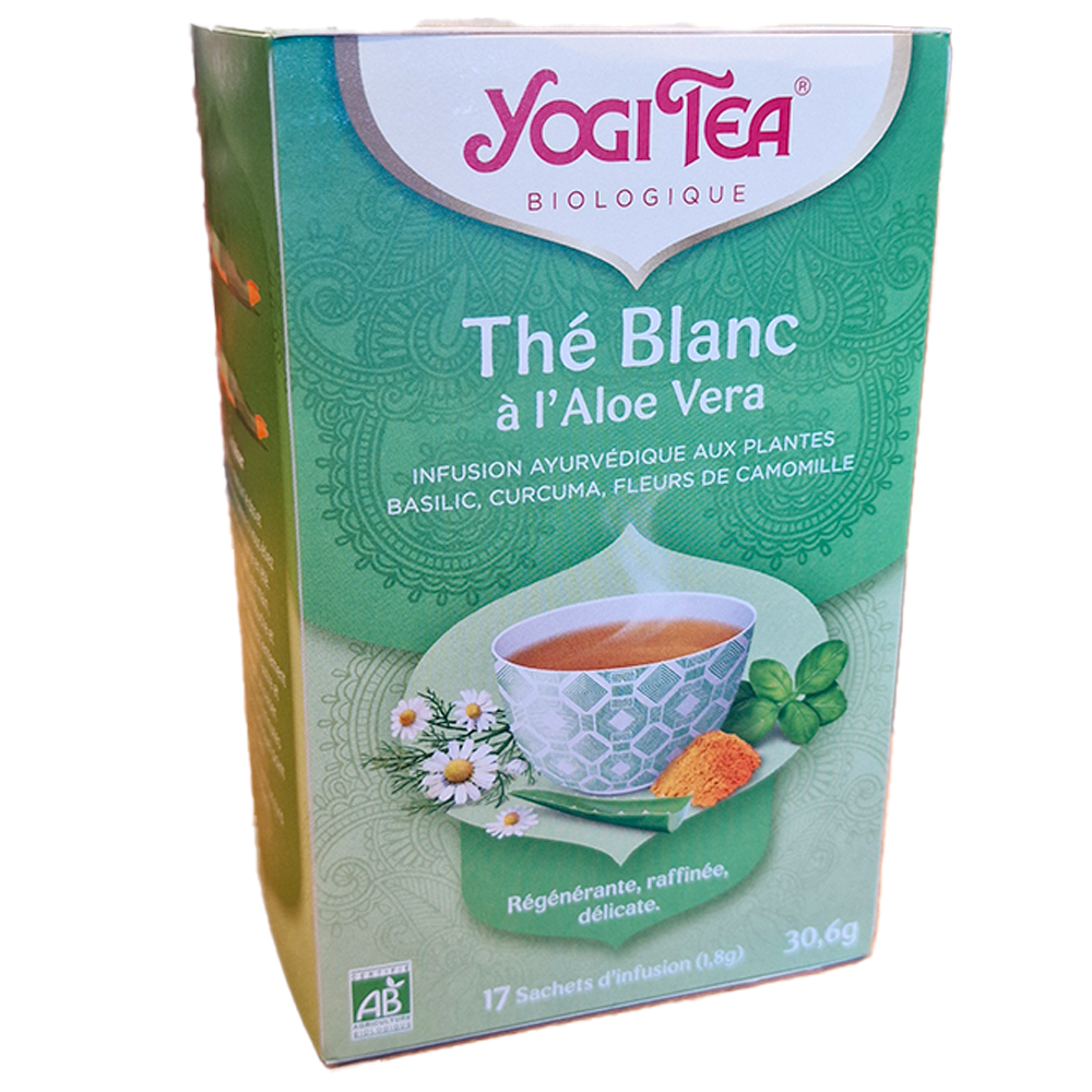 Infusion thé blanc à l'aloe vera biologique Yogi tea 