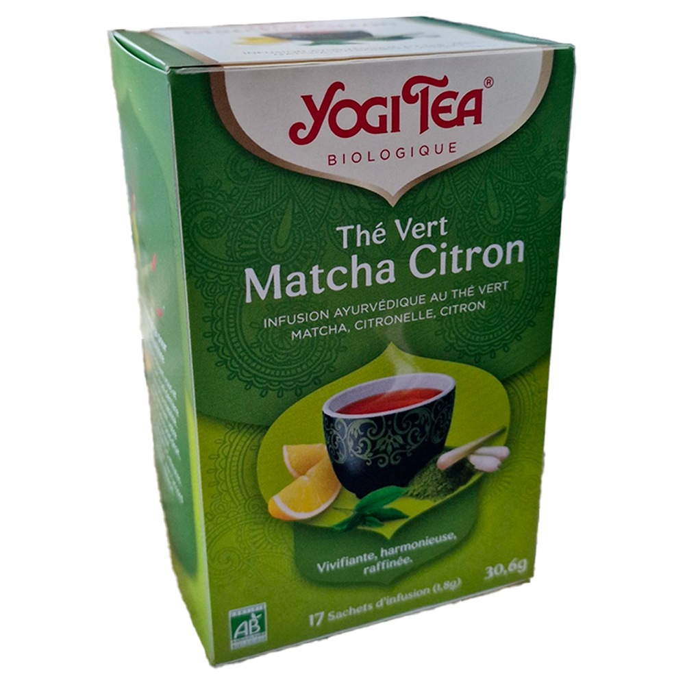 Infusion The vert matcha citron Yogi Tea biologique 