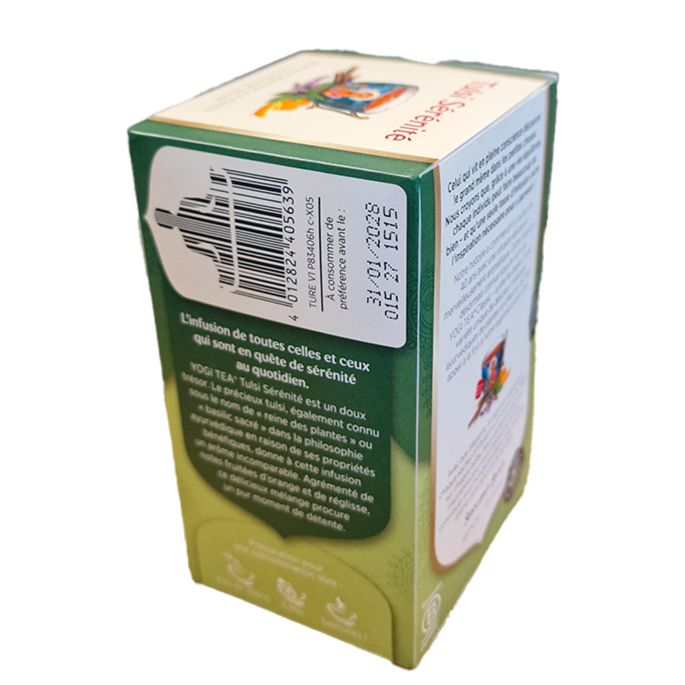 Tulsi Sérénité Yogi tea Verso