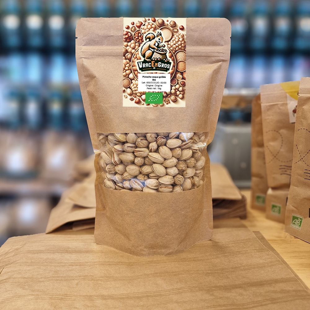 Pistaches en coque grillées biologique sachet kraft