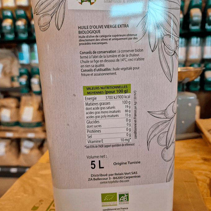 Huile d'olive vierge extra 5L Bio