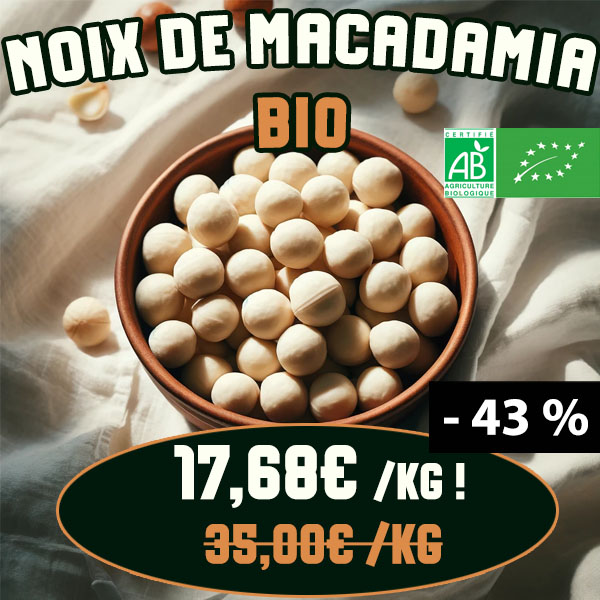 Noix de macadamia biologique promotion